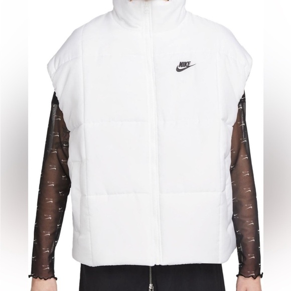 Nike Womens White/Black Sportswear Classic Puffer Vest | NEW/NWT!!❄️✔️ - Picture 1 of 10